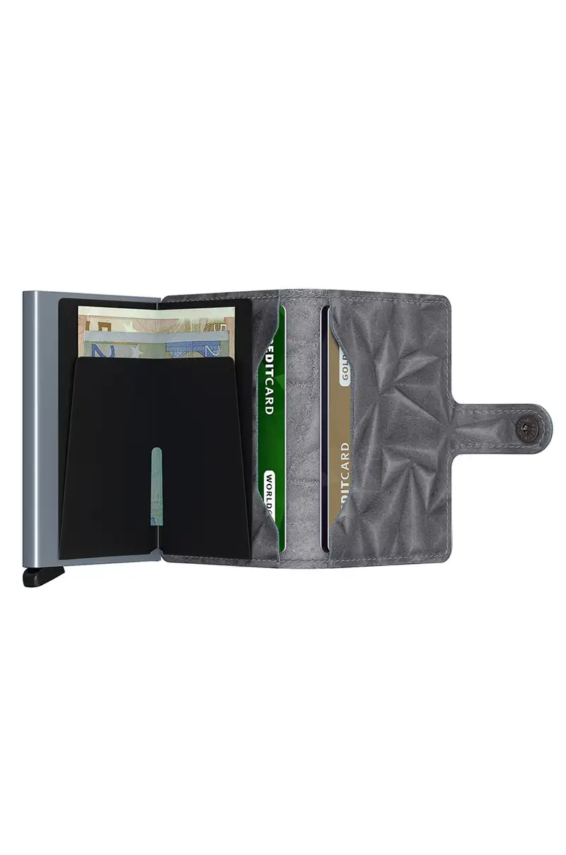 portafoglio in pelle Grigio miniatura 3