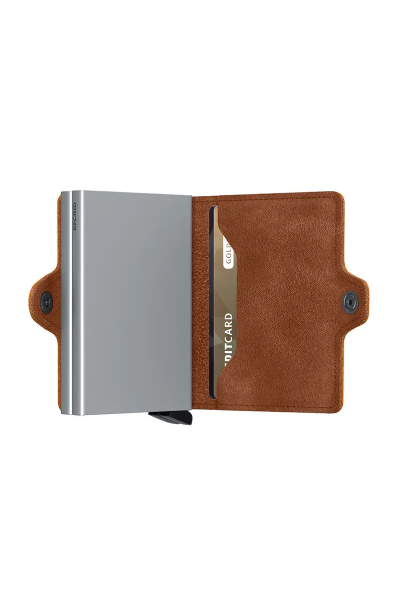 portafoglio in pelle Marrone miniatura 3