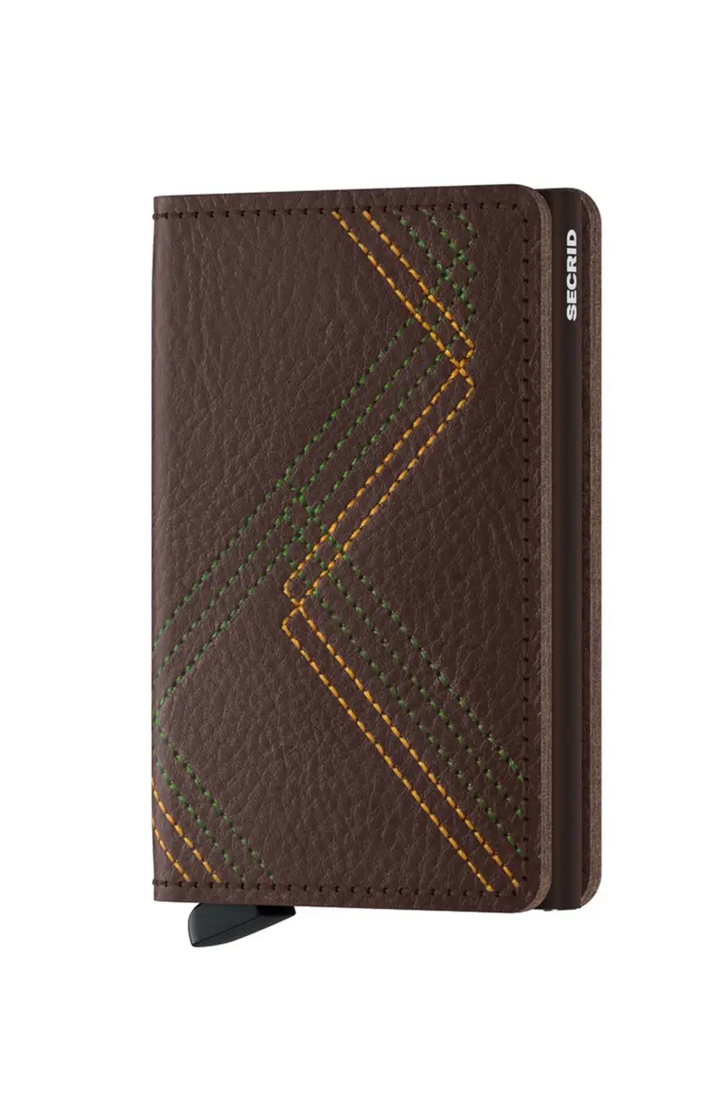 portafoglio in pelle Marrone miniatura 2