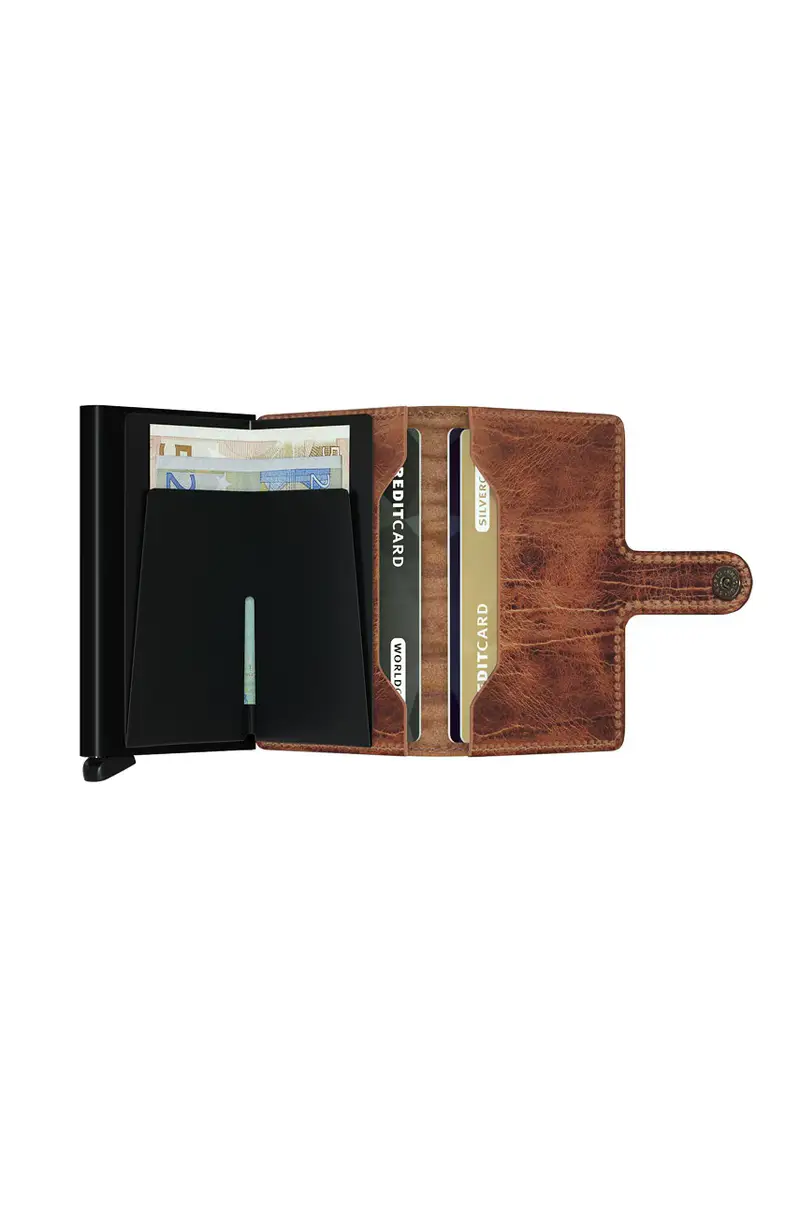 portafoglio in pelle Marrone miniatura 3