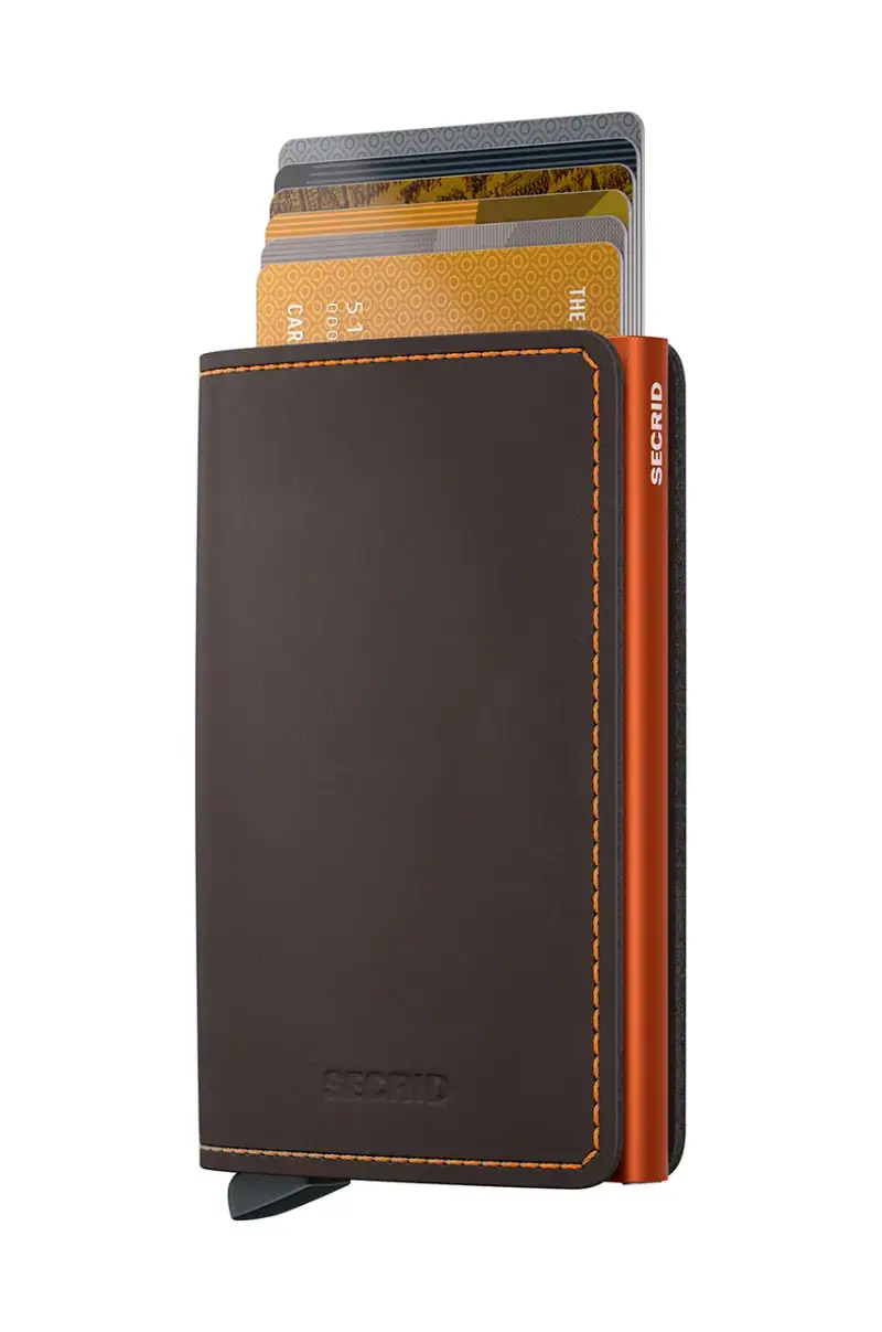 portafoglio in pelle Marrone miniatura 2