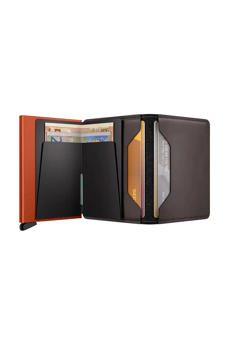 portafoglio in pelle Marrone miniatura 3