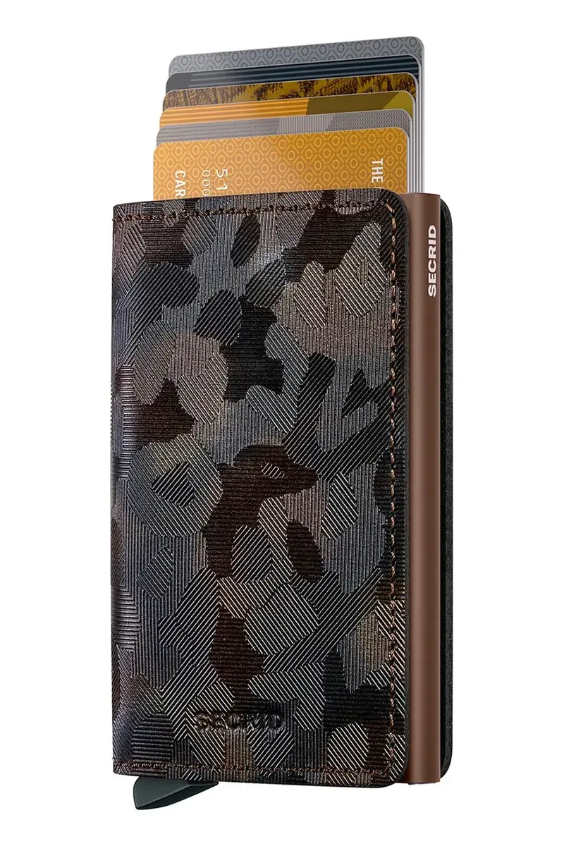 portafoglio in pelle Marrone miniatura 2