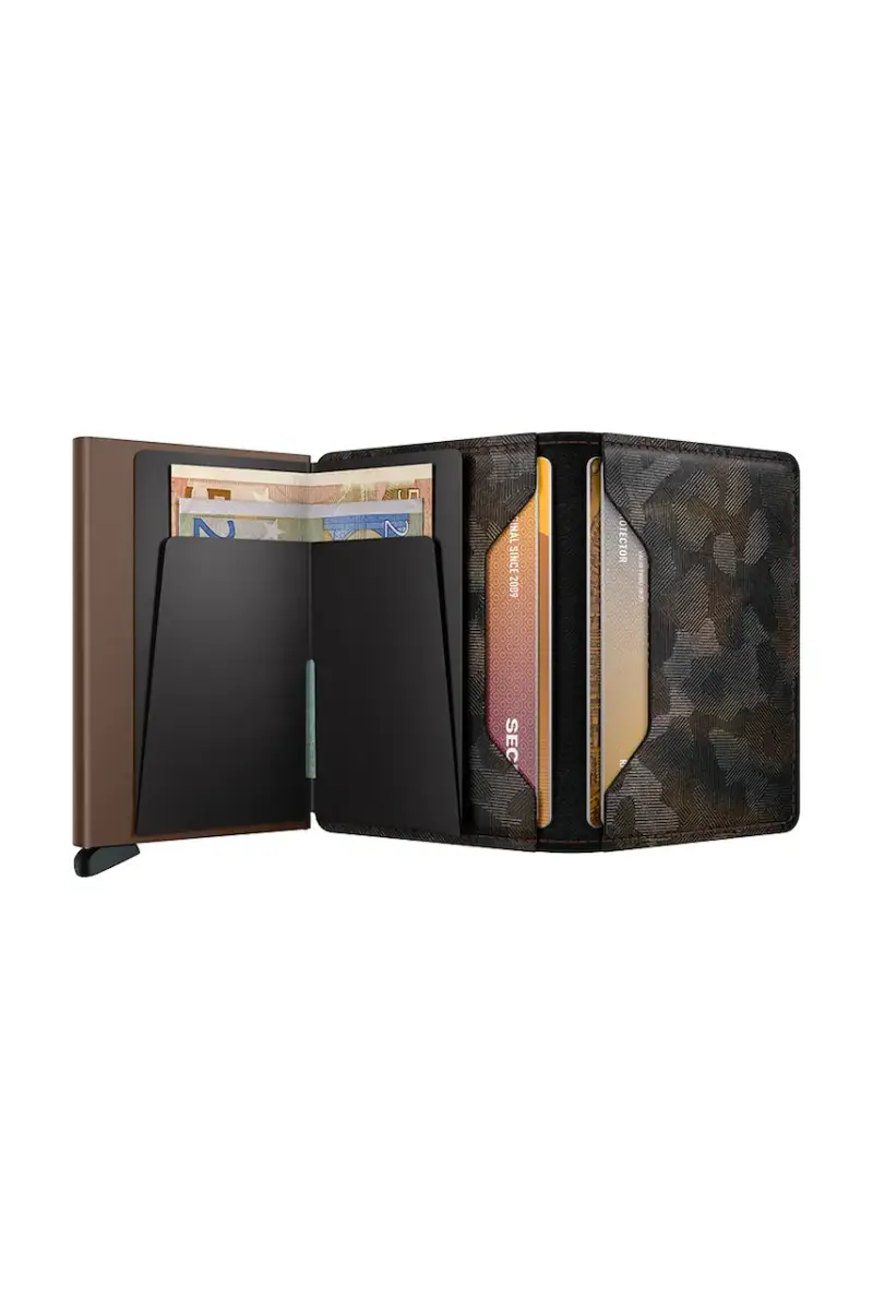 portafoglio in pelle Marrone miniatura 3