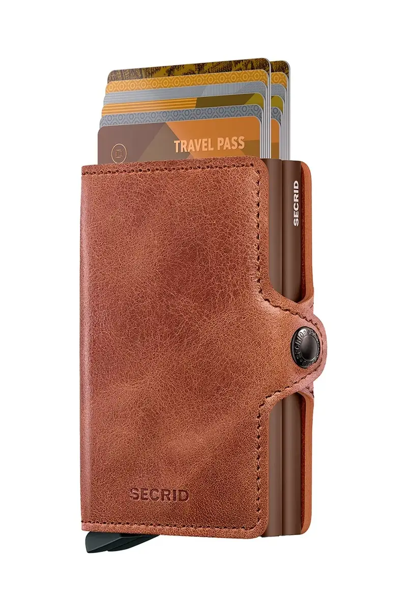 portafoglio in pelle Marrone miniatura 2