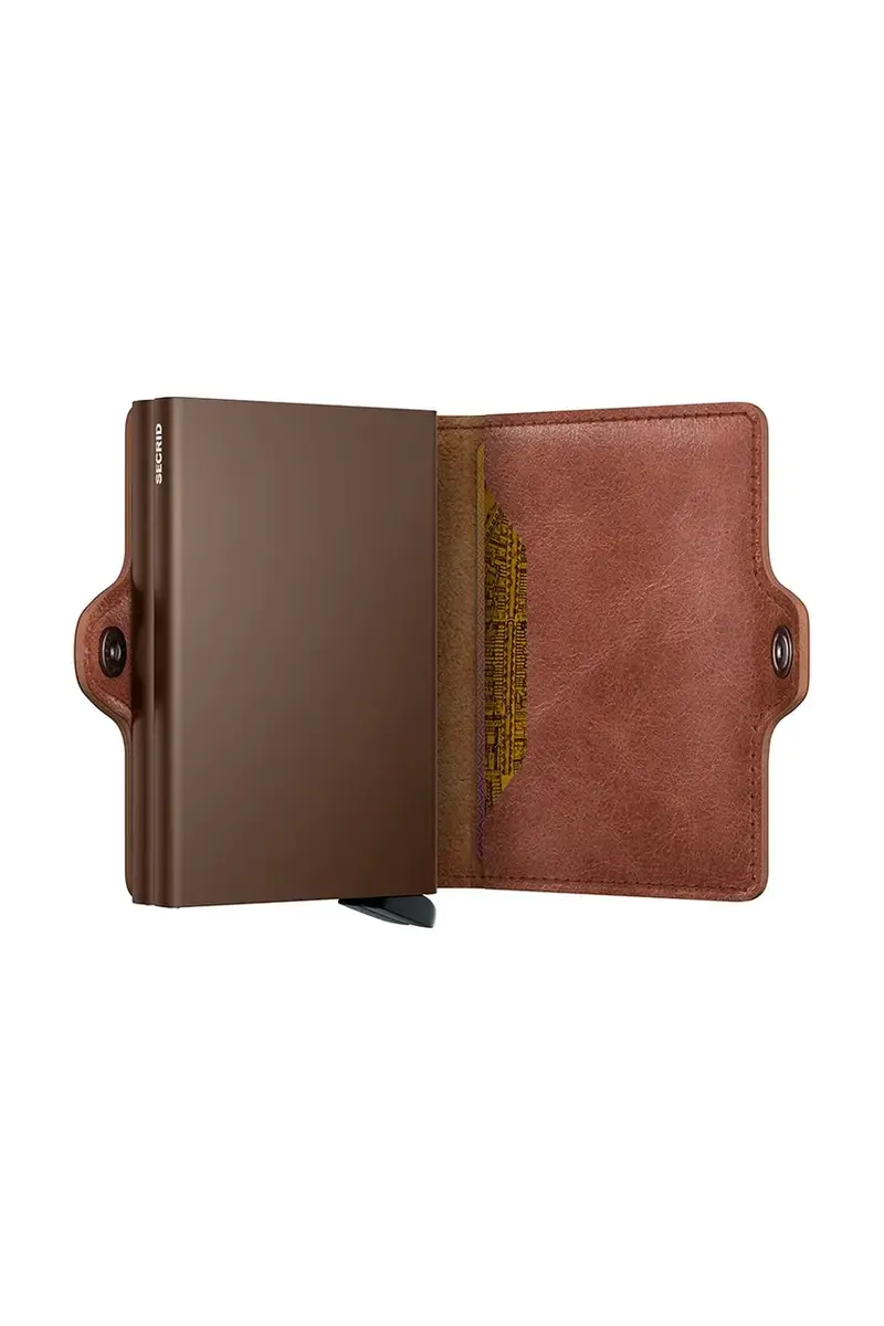 portafoglio in pelle Marrone miniatura 4