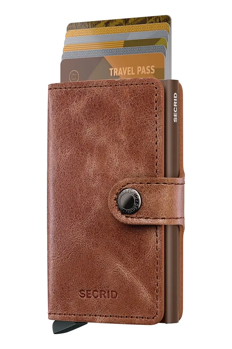 portafoglio in pelle Marrone miniatura 2