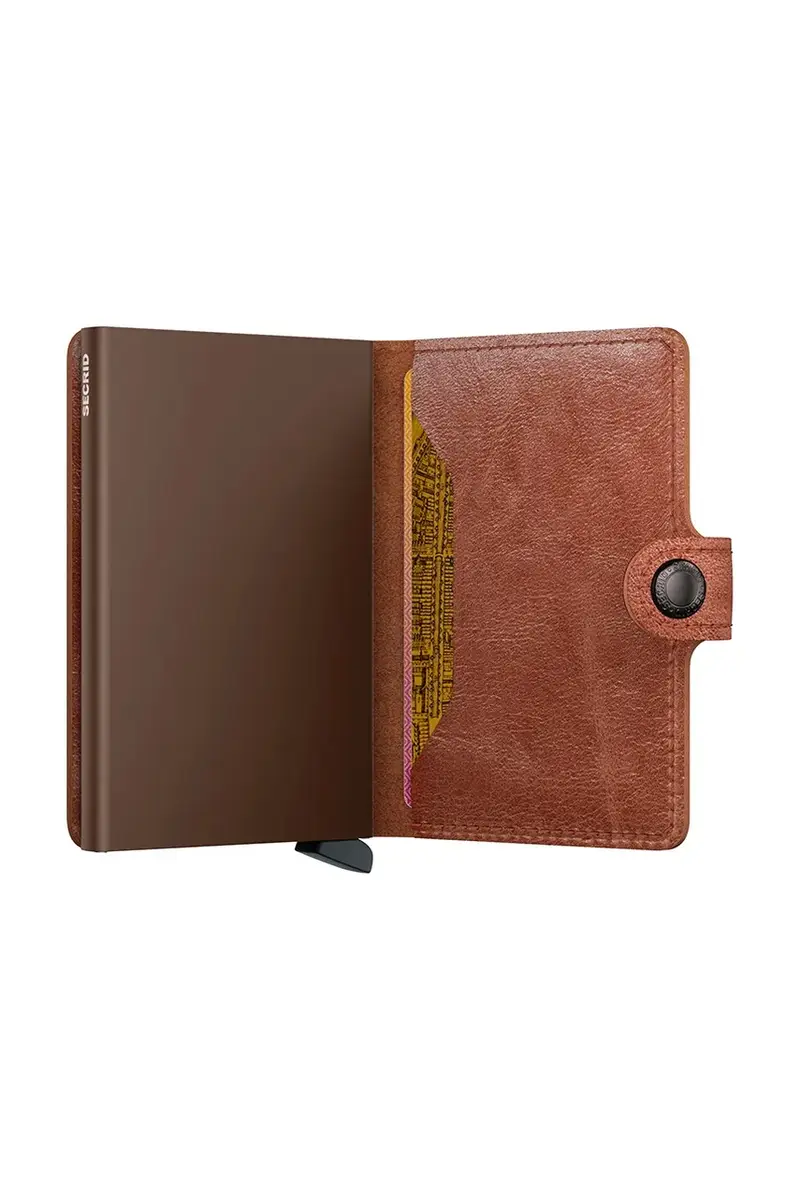 portafoglio in pelle Marrone miniatura 4