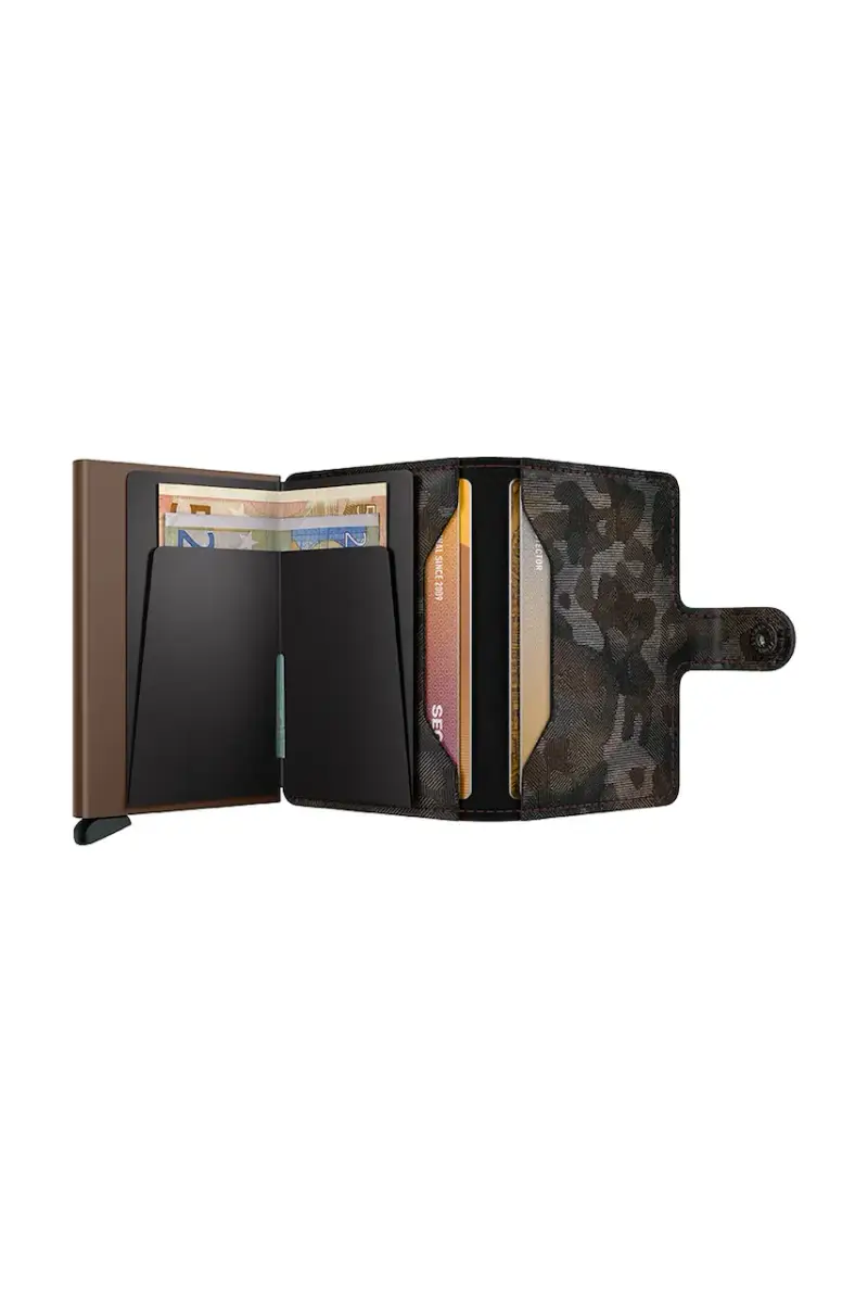 portafoglio in pelle Marrone miniatura 3