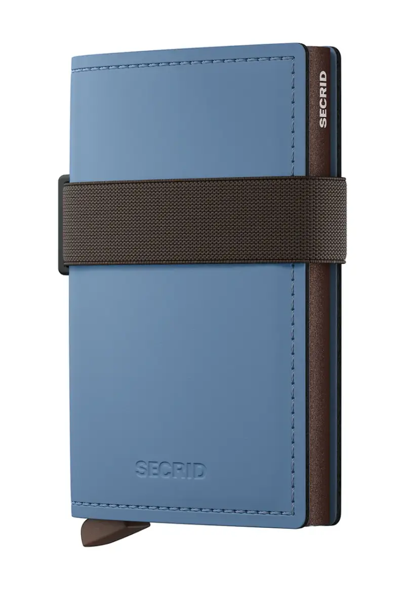 portafoglio in pelle MATTE colore blu