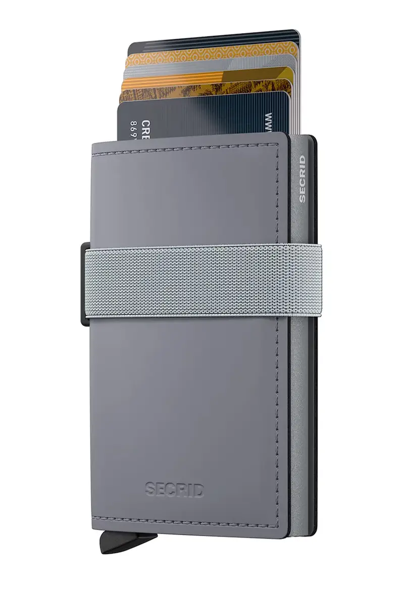 portafoglio in pelle MATTE colore grigio miniatura 2