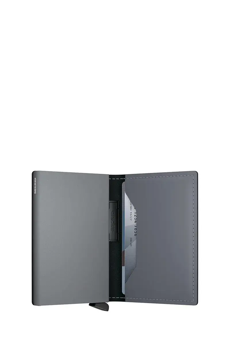 portafoglio in pelle MATTE colore grigio miniatura 4