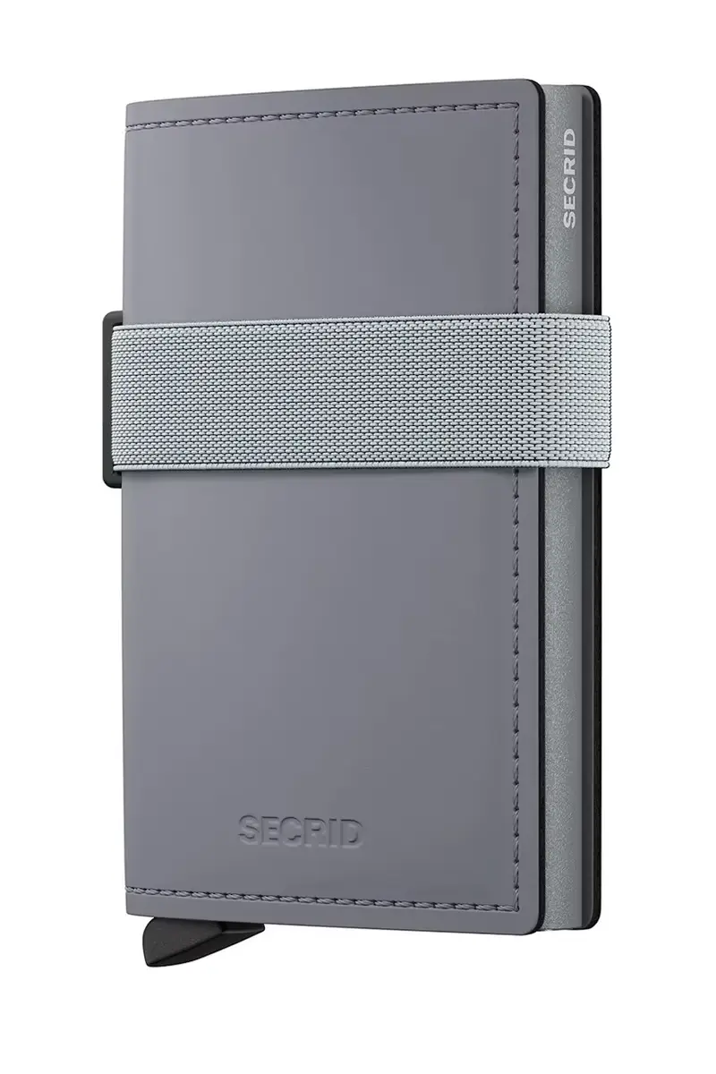 portafoglio in pelle MATTE colore grigio