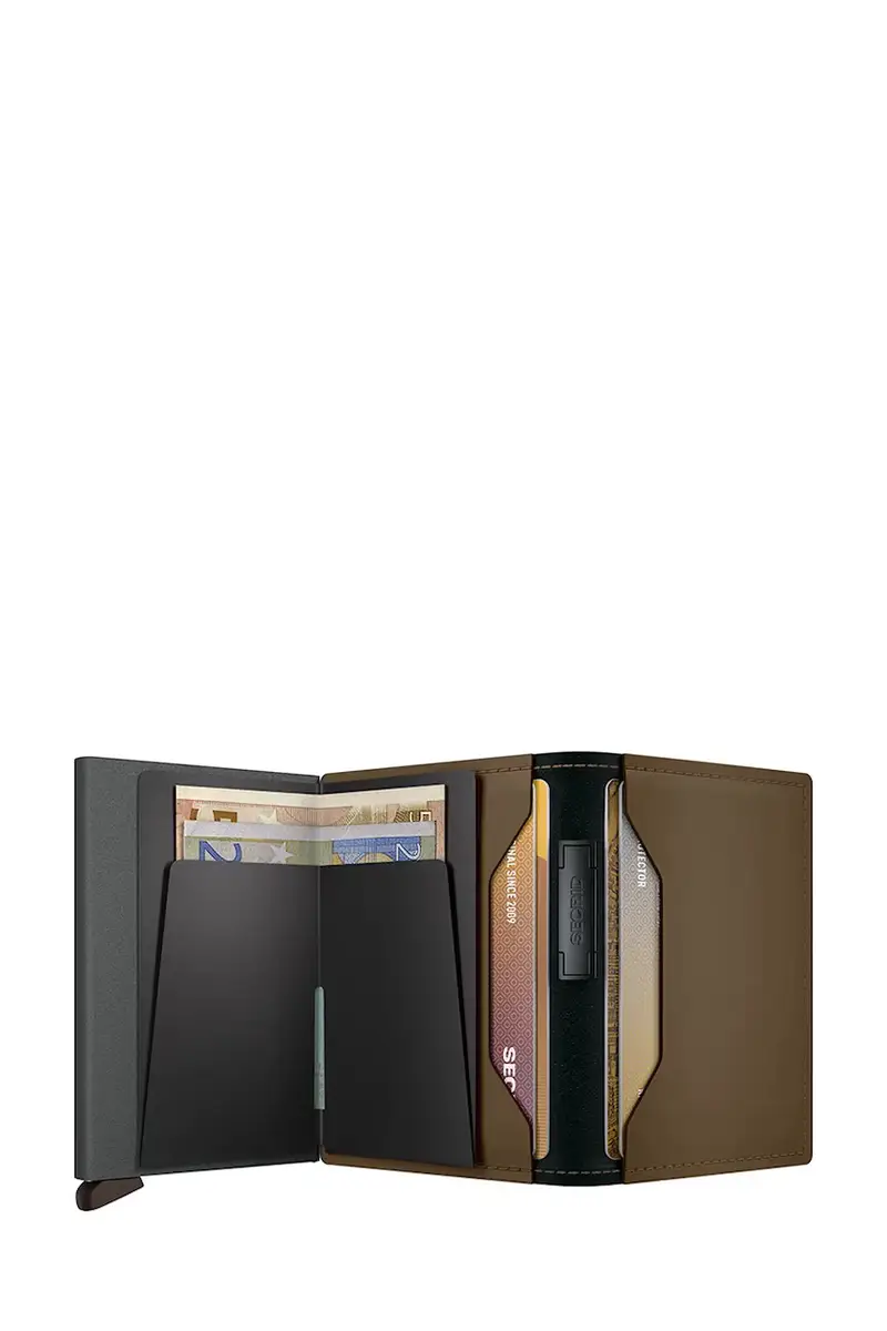 portafoglio in pelle MATTE colore marrone miniatura 3