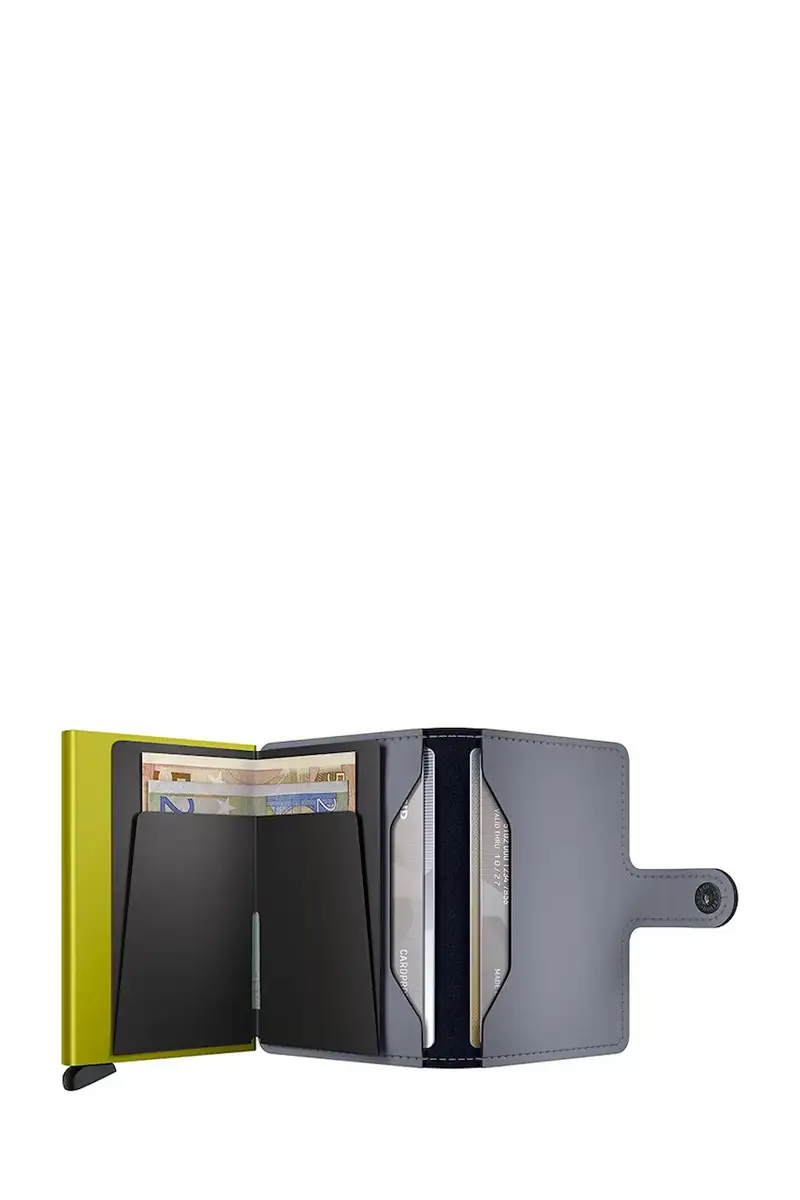 portafoglio in pelle MATTE colore nero Grigio miniatura 3
