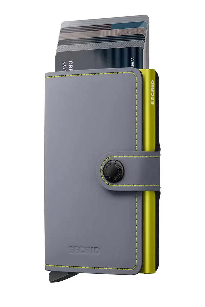 portafoglio in pelle MATTE colore nero Grigio miniatura 2