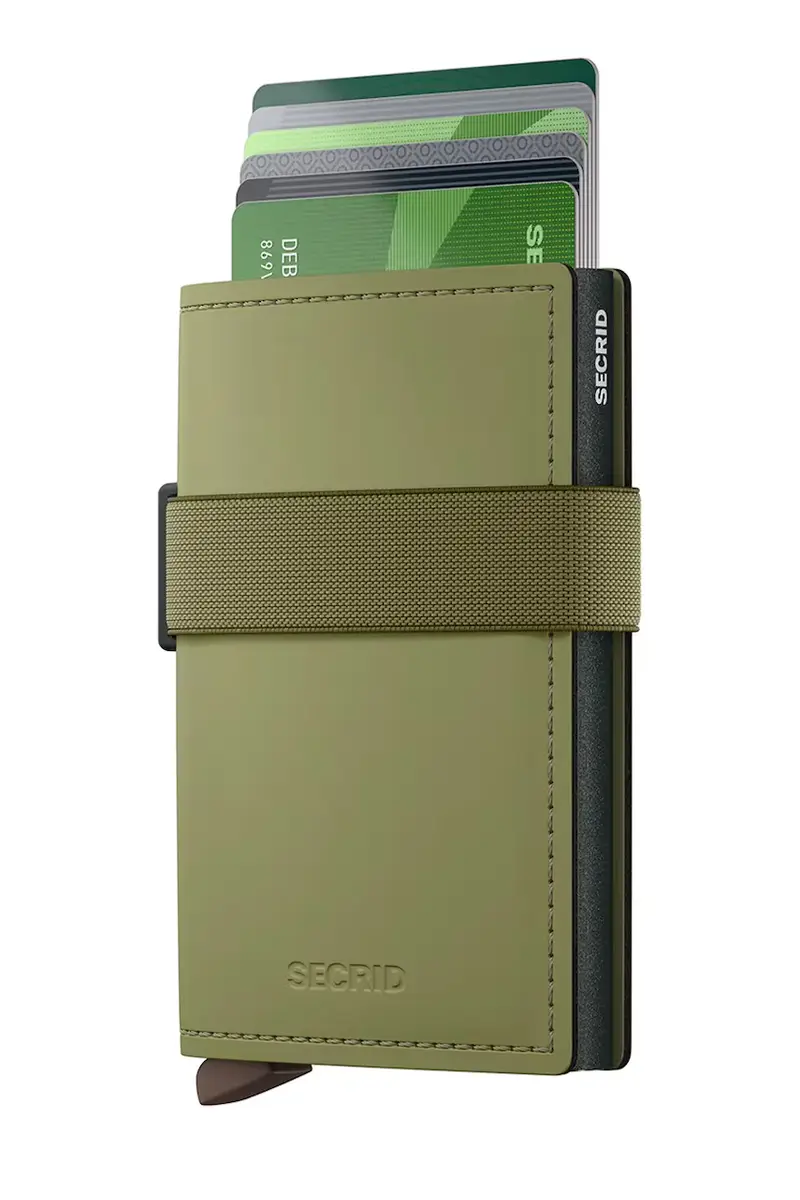 portafoglio in pelle MATTE colore verde miniatura 2