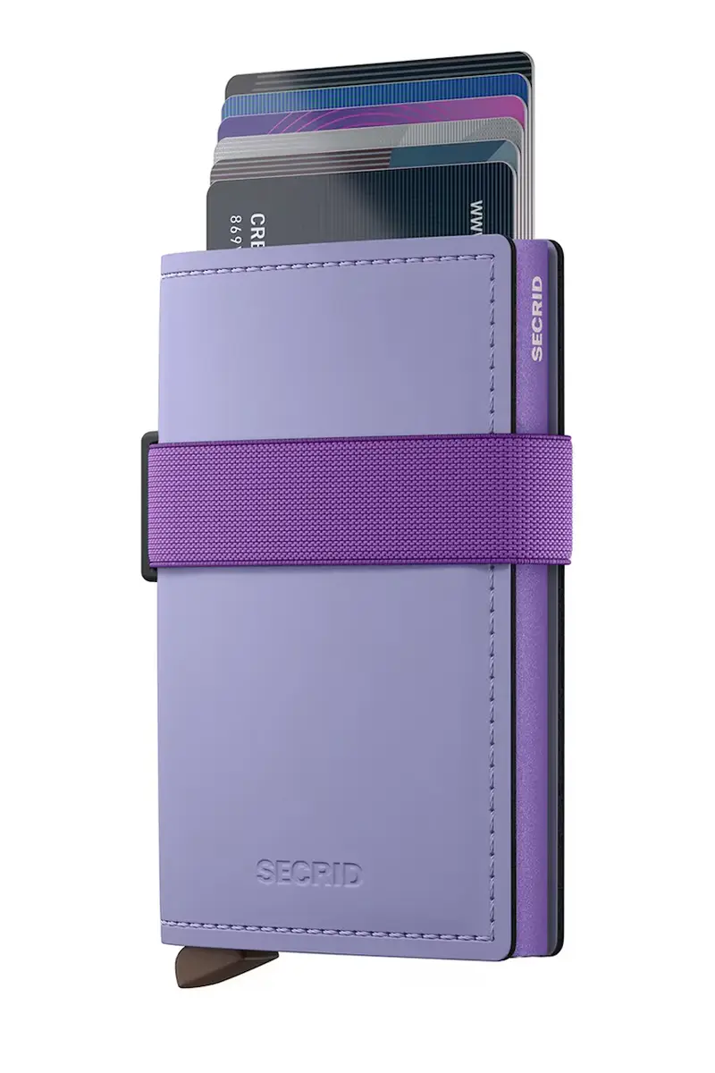 portafoglio in pelle MATTE colore violetto miniatura 2