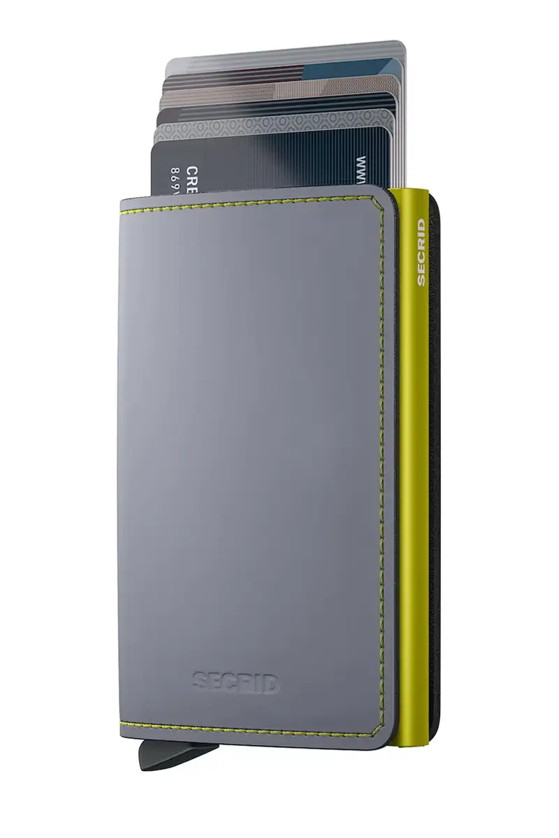 portafoglio in pelle MATTE Grigio miniatura 2