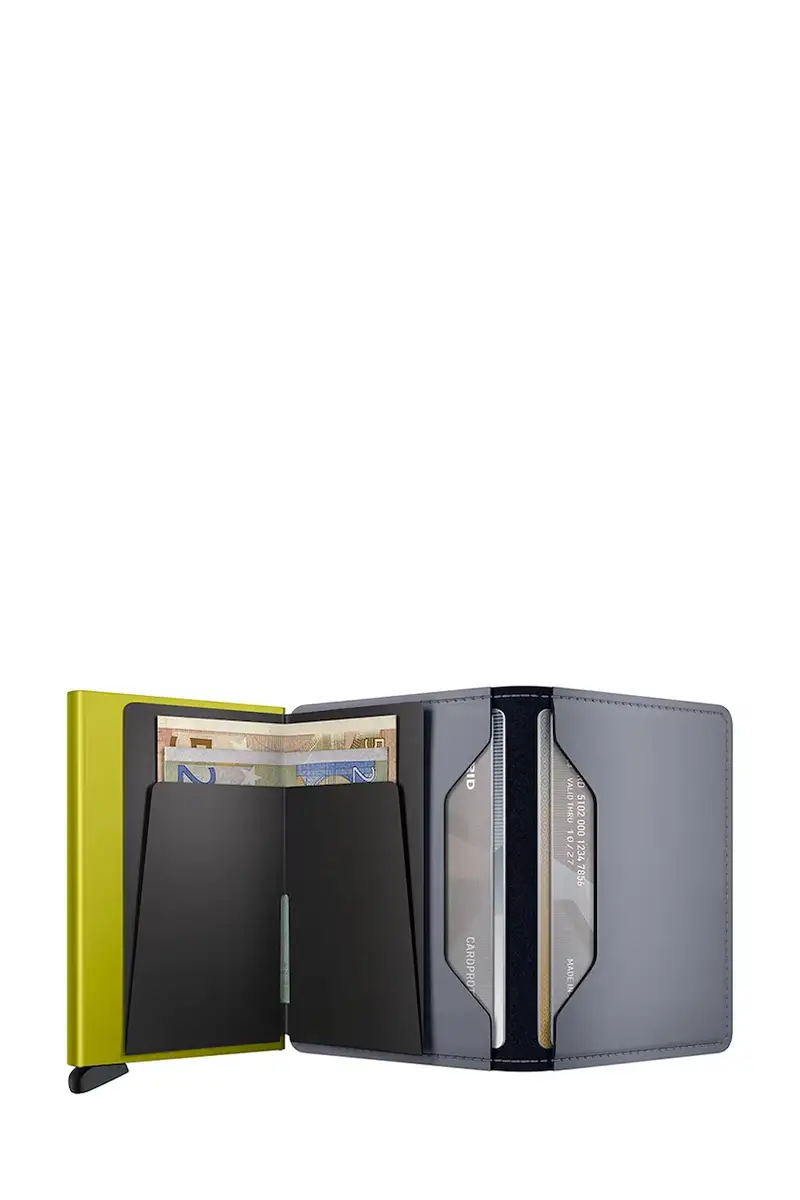 portafoglio in pelle MATTE Grigio miniatura 3