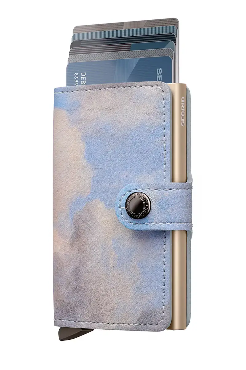 portafoglio in pelle Miniwallet Art Almond Blossom Blu miniatura 2