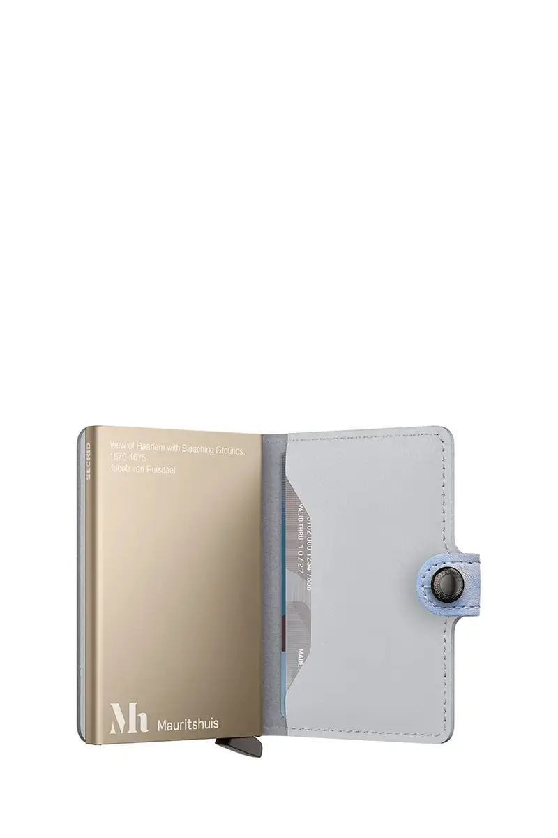 portafoglio in pelle Miniwallet Art Almond Blossom Blu miniatura 4