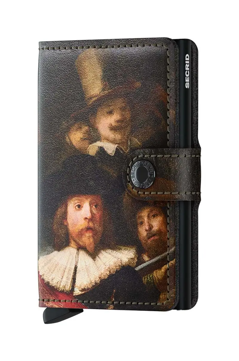 portafoglio in pelle Miniwallet Art Night Watch Multicolore