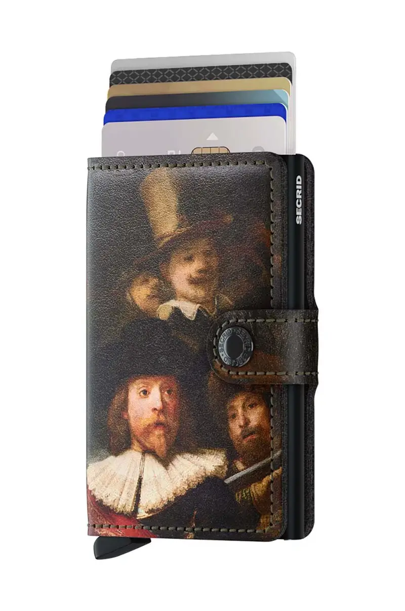 portafoglio in pelle Miniwallet Art Night Watch Multicolore miniatura 2