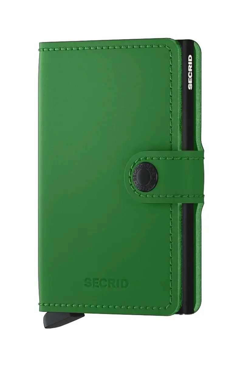 portafoglio in pelle Miniwallet Matte Bright Green colore verde