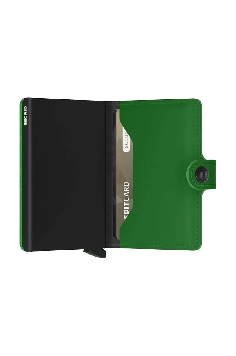 portafoglio in pelle Miniwallet Matte Bright Green colore verde miniatura 4
