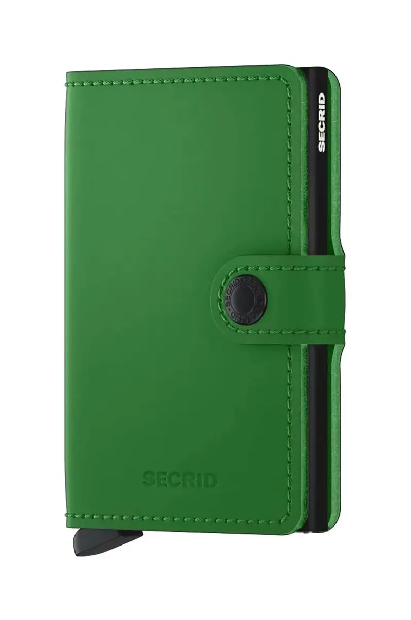 portafoglio in pelle Miniwallet Matte Bright Green colore verde