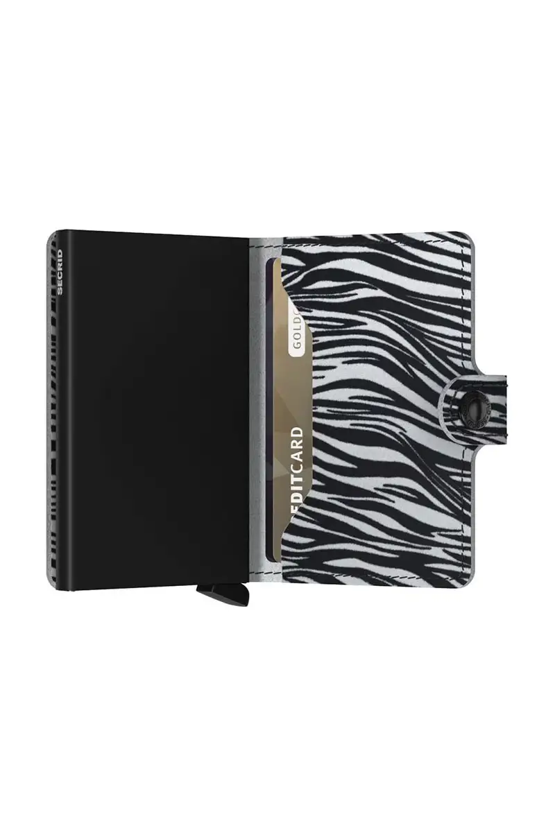 portafoglio in pelle Miniwallet Zebra Light Grey colore grigio miniatura 4