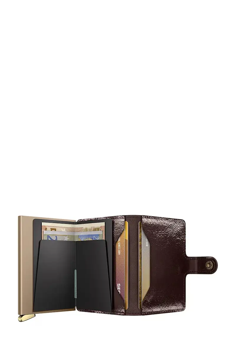 portafoglio in pelle NAPLAK colore granata miniatura 3