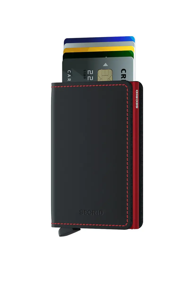 portafoglio in pelle Nero miniatura 2