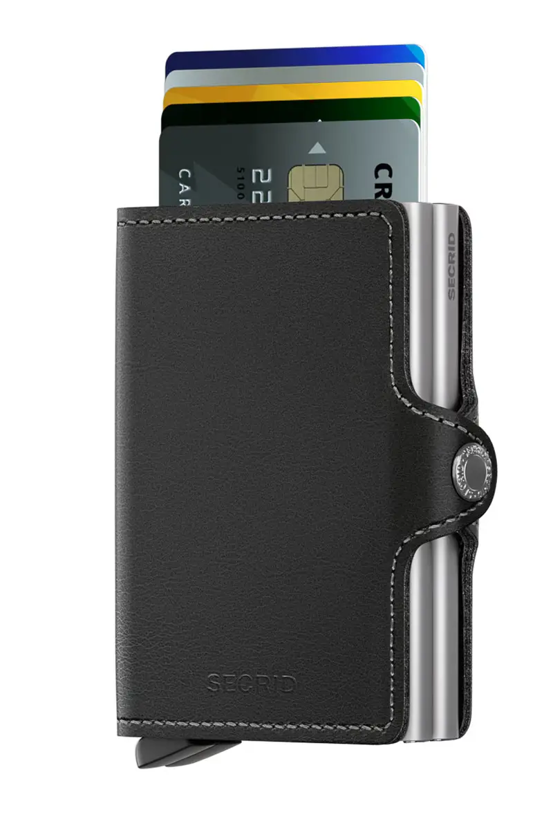 portafoglio in pelle Nero miniatura 2