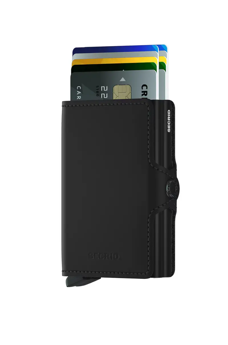 portafoglio in pelle Nero miniatura 2