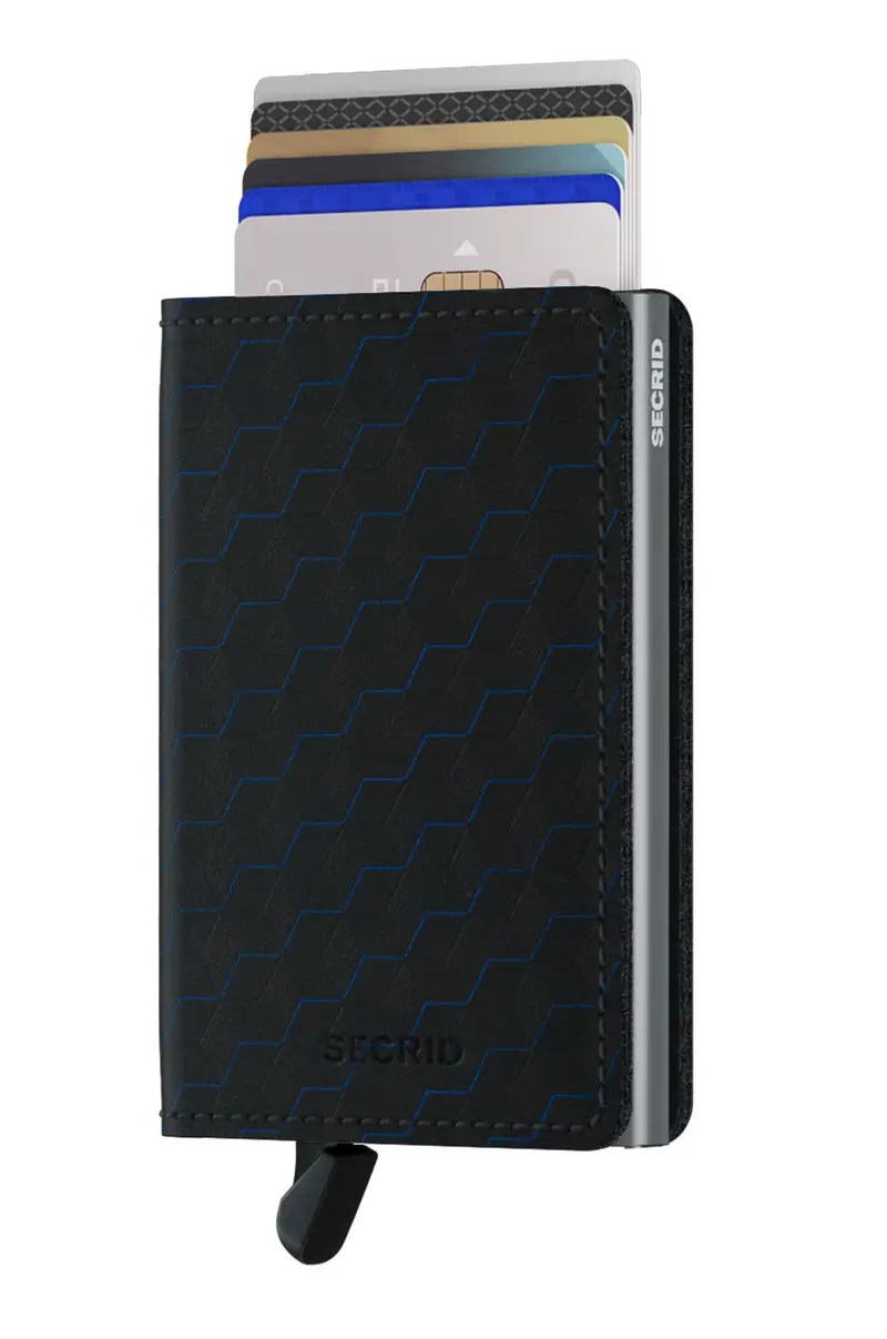 portafoglio in pelle Nero miniatura 2