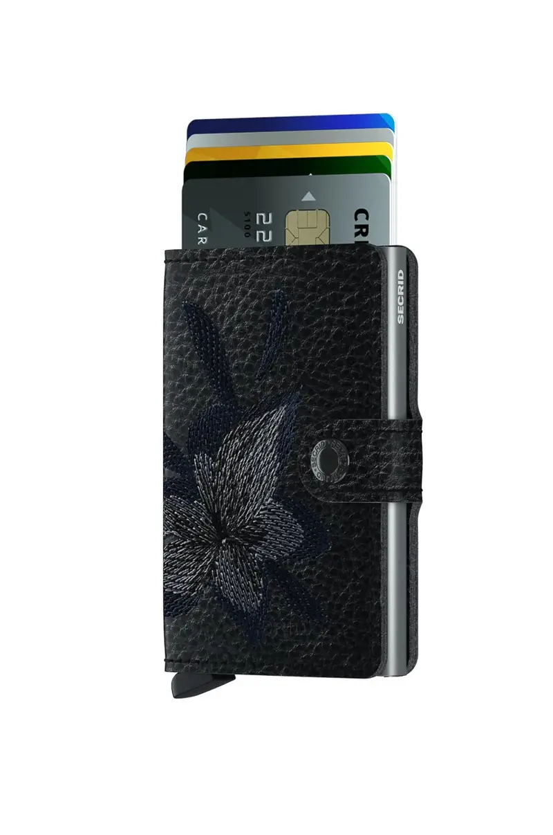 portafoglio in pelle Nero miniatura 2