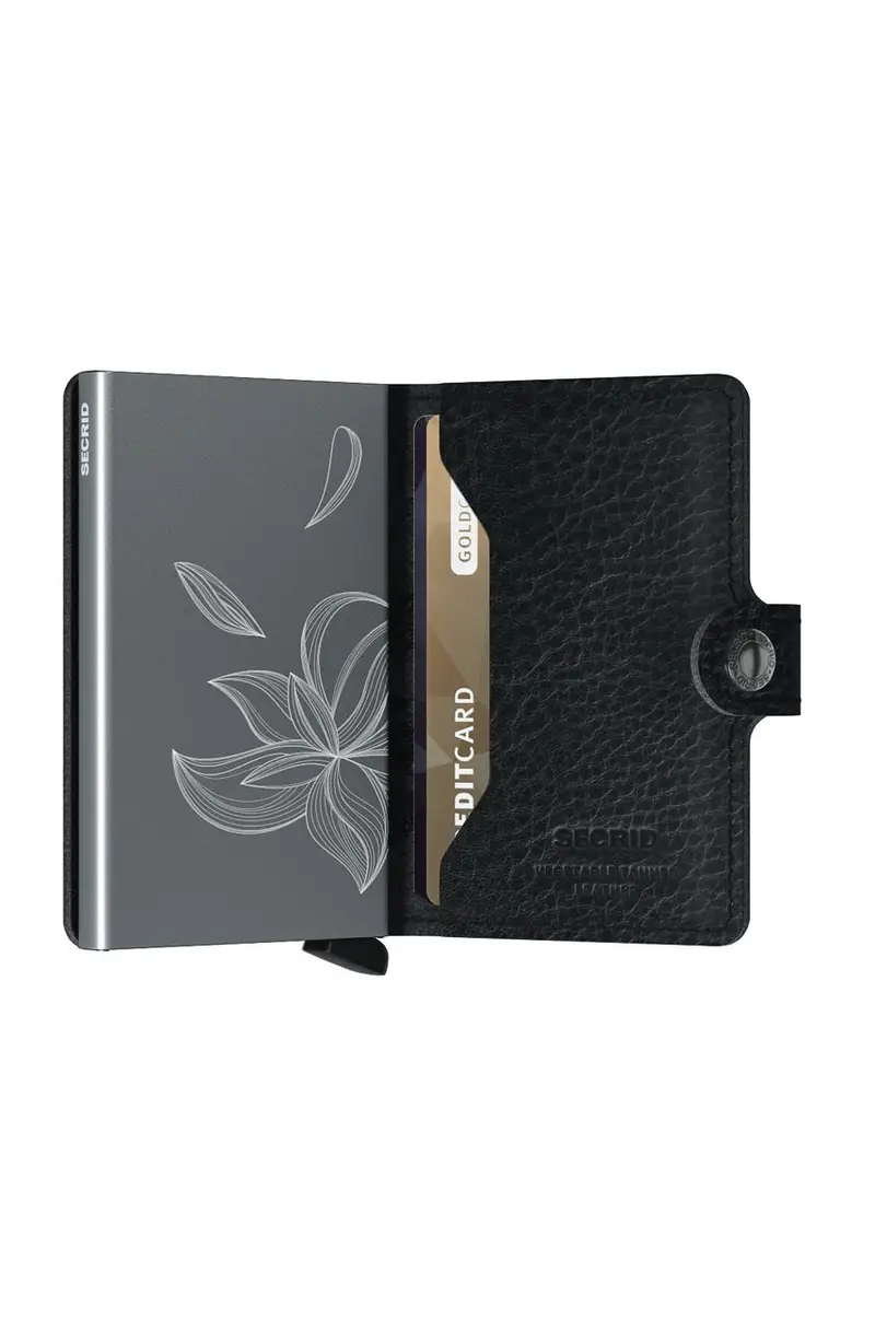 portafoglio in pelle Nero miniatura 3