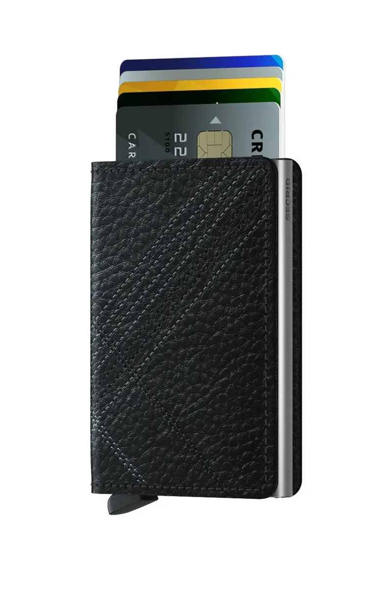 portafoglio in pelle Nero miniatura 2