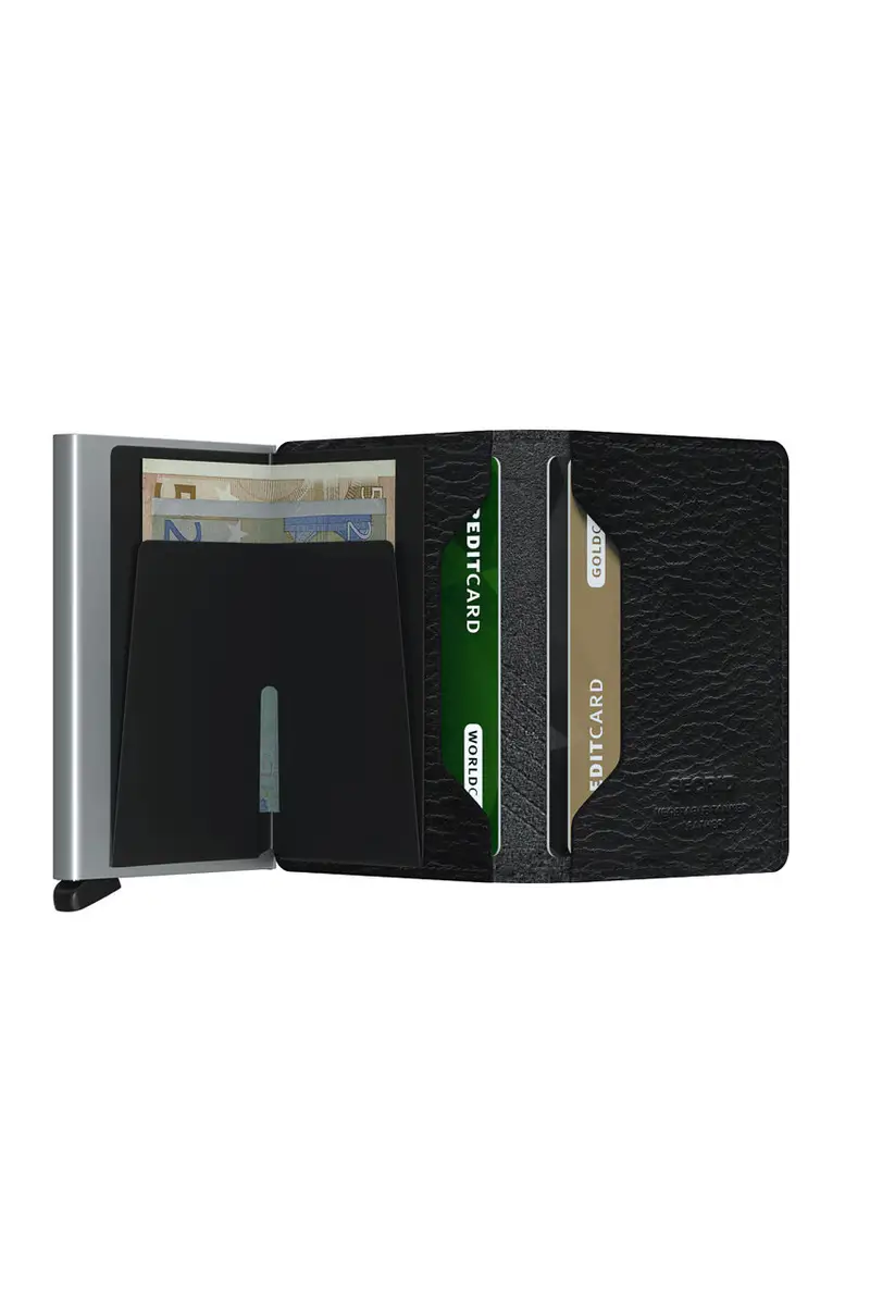 portafoglio in pelle Nero miniatura 4