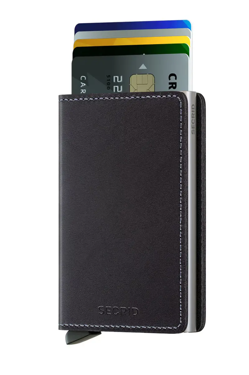 portafoglio in pelle Nero miniatura 2