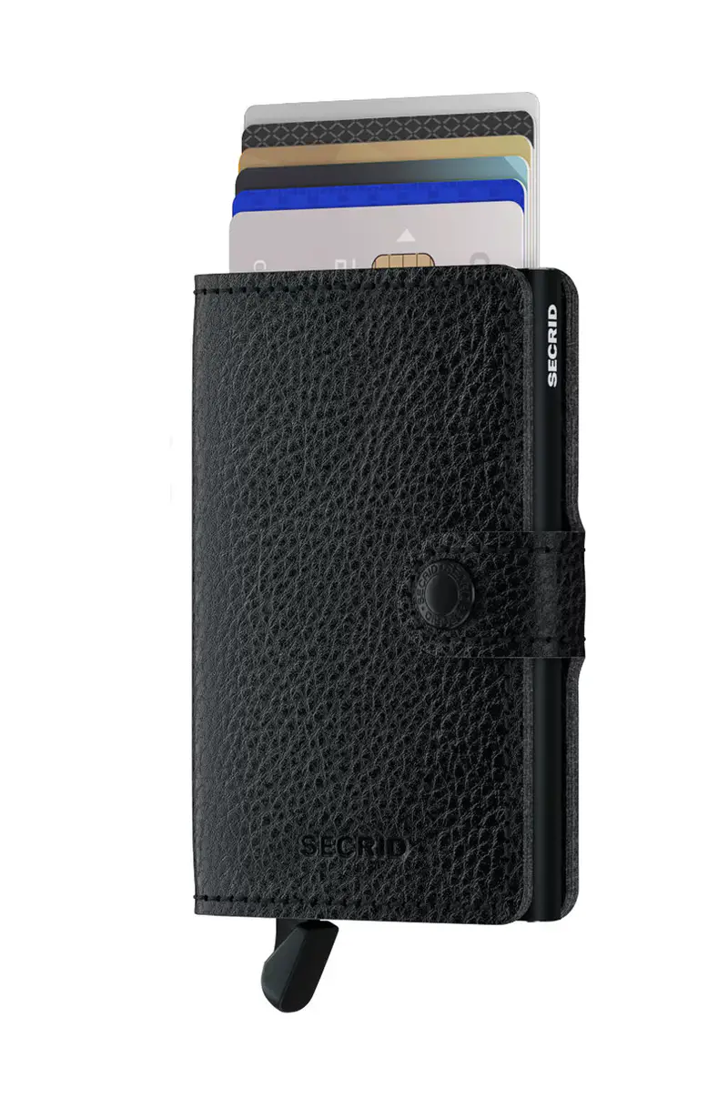 portafoglio in pelle Nero miniatura 2