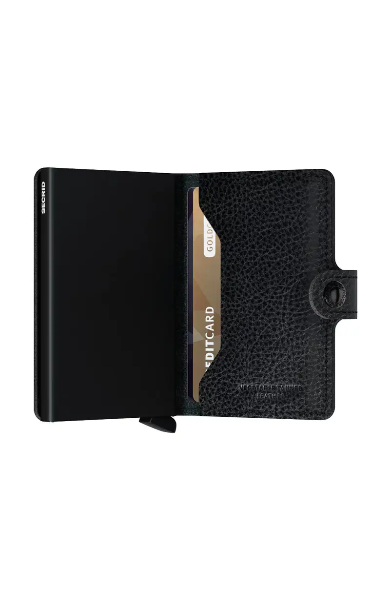 portafoglio in pelle Nero miniatura 3