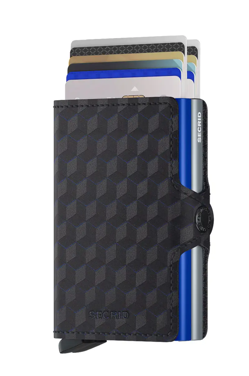 portafoglio in pelle Nero miniatura 2