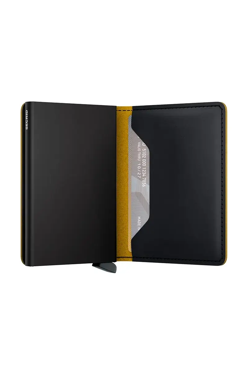 portafoglio in pelle Nero miniatura 4