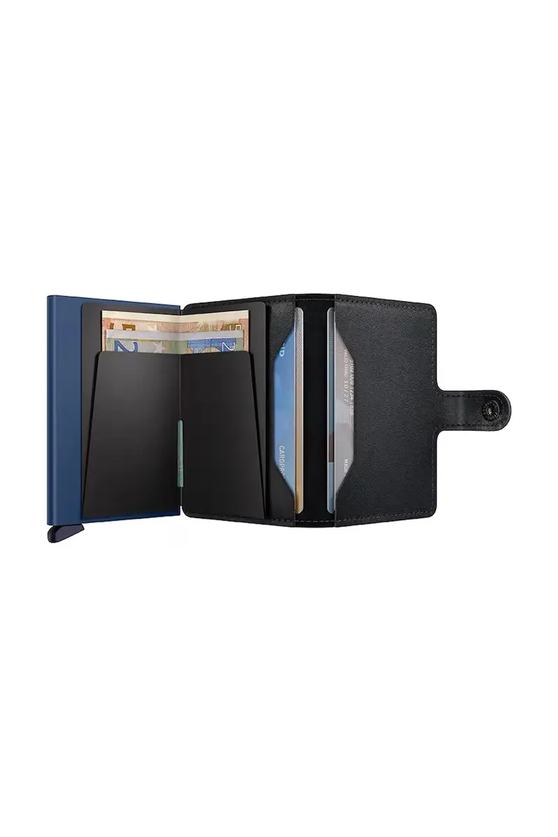 portafoglio in pelle Nero miniatura 3