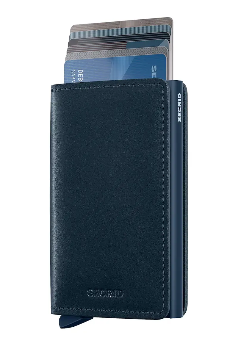 portafoglio in pelle ORIGINAL Blu navy miniatura 2