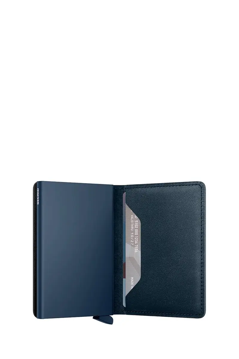 portafoglio in pelle ORIGINAL Blu navy miniatura 4