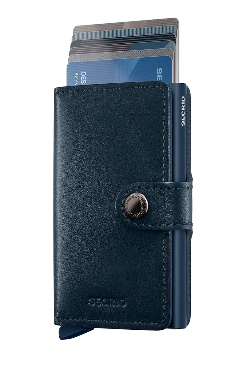 portafoglio in pelle ORIGINAL colore nero Blu navy miniatura 2